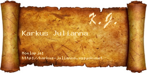 Karkus Julianna névjegykártya